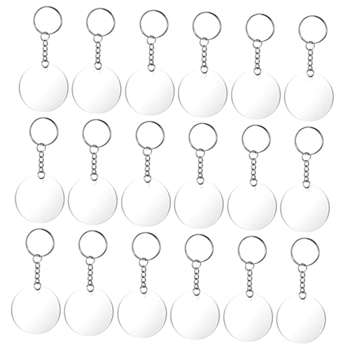 Tofficu 60Stücke Rund Acryl Schlüsselanhänger DIY Set Transparente Acrylplatten und Schlüsselringe für Bastelprojekte Geschenkidee für Anhänger und Dekoration von Tofficu