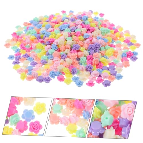 Tofficu 660 Stück Acryl Rosen Perlen für Schmuckherstellung Kleine Bunte Blumenperlen für DIY Armband Halskette Leichte Charms Bastelzubehör für Damen Schmuckkreation von Tofficu