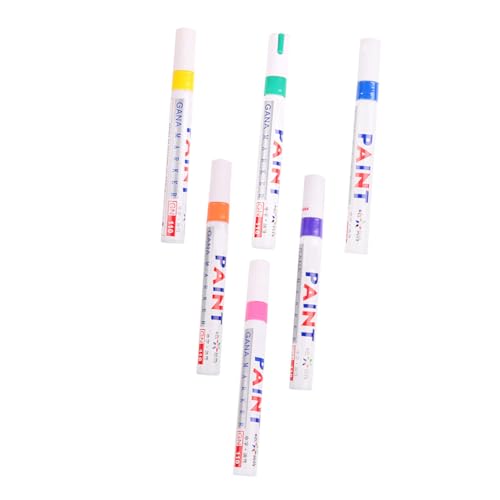 Tofficu 6Stücke Wasserdichte Acrylfarbe Marker Stifte Farbmarkierungen für Graffiti und Autoreifen Orange Blau Lila von Tofficu