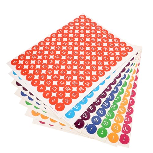 Tofficu 7 Blätter Runde Zahlenaufkleber Papier Selbstklebend für Hausnummer Markierung Geschenkverpackung DIY Bastelbedarf Tofficu 7 Blätter Runde Zahlenaufkleber Papier Selbstklebend für Hausnummer Markierung Geschenkverpackung DIY Bastelbedarf von Tofficu