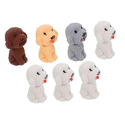 Tofficu 7 Stück Netter Hund Radiergummi Süße Kleine Radiergummis Schule Radiergummis Mini-tier Radiergummi Eraser Der Schulversorgung in Schreibwaren Cartoon-modell-radiergummis Tpr von Tofficu