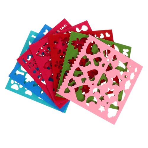 Tofficu 7-teiliges Nadelfilz-Vorlagen-Set, Muster in mehreren Formen, DIY-Filz-Vorlage, Nadelfilz-Applikationsform, Filzschablone, Bastelwerkzeug von Tofficu