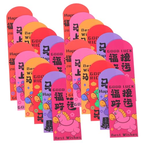 Tofficu 72 Stück Frühlingsfest Hongbao Rote Umschläge Jahr Des Pferdes Traditionelle Papiergeldbeutel Für Chinesisches Neujahr Feierlichkeiten von Tofficu
