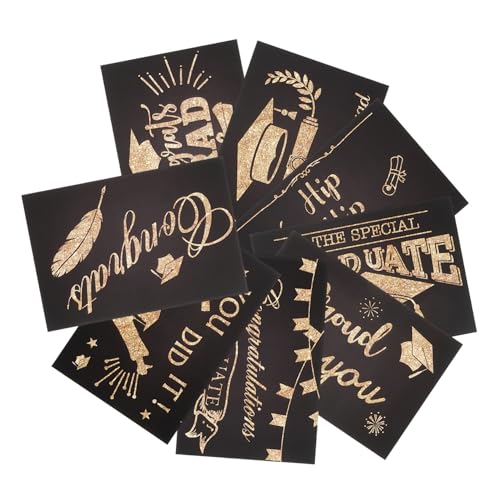 Tofficu 8 Blatt Abschlussberatungskarte Party Abschluss-grußkarte Karten Für Die Abschlusssaison Grad Karten Abschluss Beratung Karte Abschlussfeier Abschlusskarten Golden Papier von Tofficu