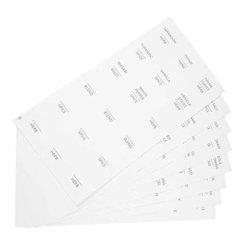 Tofficu 8 Blatt Runde Gewürzaufkleber Wasserdichte Selbstklebende Etiketten für Gewürzgläser Vorbedruckte Saisonlabel für Stilvolle Küchenorganisation und Einfache Beschriftung von Tofficu