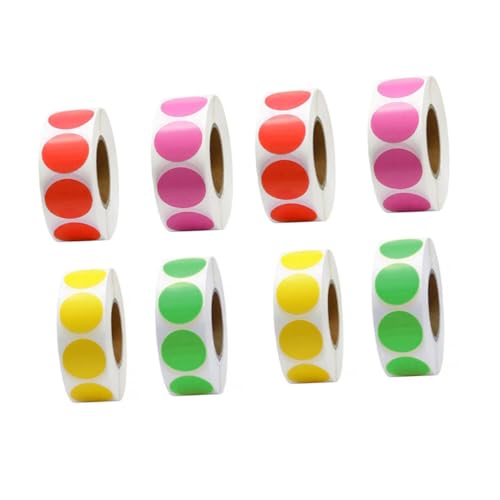 Tofficu 8 Rollen Runde Klebepunkte Selbstklebende Markierungsaufkleber Bunte Etiketten für Büro Kalender Heimorganisation Beschriftung und Bastelprojekte Tofficu 8 Rollen Runde Klebepunkte Selbstklebende Markierungsaufkleber Bunte Etiketten für Büro Kalender Heimorganisation Beschriftung und Bastelprojekte von Tofficu