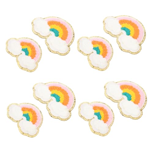 Tofficu 8 Stück Teiliges Chenille Regenbogen Aufbügelflicken mit Wärmeaktivierbarem Kleber Vielseitige DIY Kleidungspatches zum Verzieren Shirts Jacken Mützen Geeignet als Nähzubehör und Tofficu 8 Stück Teiliges Chenille Regenbogen Aufbügelflicken mit Wärmeaktivierbarem Kleber Vielseitige DIY Kleidungspatches zum Verzieren Shirts Jacken Mützen Geeignet als Nähzubehör und von Tofficu