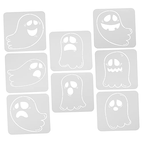 Tofficu 8 Stück Teiliges Halloween Gespenster Schablonen Wiederverwendbare Malvorlagen für Kreative DIY Projekte und Halloween Dekoration für Wandgestaltung und Bastelarbeiten von Tofficu