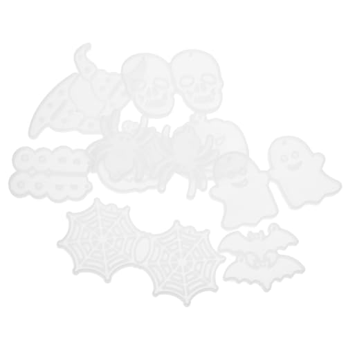 Tofficu 8 Stück Teiliges Halloween Ohrstecker Silikonform für Epoxidharz DIY Schmuckherstellung Flexible Langlebige Gießform für Anhänger Ohrringe Ketten Transparente Halloween Dekoration von Tofficu