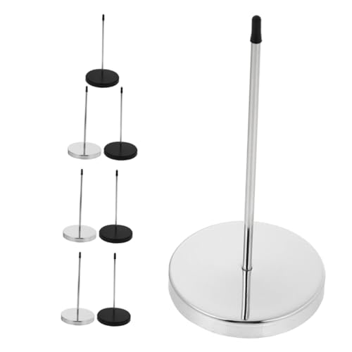 Tofficu 8 Stück Teiliges Receipt Holder aus Metall mit Stabilem Sockel Sicherem Ticket Stabber und Schutzkappe für Restaurant Büro Hotel Langlebiger Memo Beleghalter in Schwarz und Silber von Tofficu