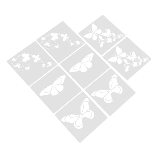 Tofficu 8 Stück Teiliges Schmetterling Schablonen aus Flexiblem Pet Wiederverwendbar Waschbar Sicher für Scrapbooking Basteln Planer Geschenkkarten und Schulprojekte von Tofficu