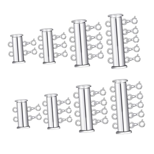 Tofficu 8 Stück Teiliges Silbernes Slide Lock Verschluss für Perlenarmbänder und Halsketten Mehrstrang Verbindung mit Reihen Leichtes Legierungsmaterial Einfaches DIY Schmuck Layering Tofficu 8 Stück Teiliges Silbernes Slide Lock Verschluss für Perlenarmbänder und Halsketten Mehrstrang Verbindung mit Reihen Leichtes Legierungsmaterial Einfaches DIY Schmuck Layering von Tofficu
