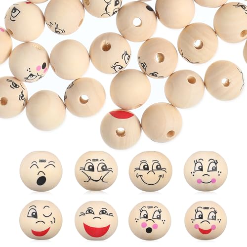 Tofficu 80 Stück 20 mm Naturholzperlen, unbehandelte runde Kugeln, lose Holzperlen für Girlanden, Heimdekoration, Basteln Tofficu 80 Stück 20 mm Naturholzperlen, unbehandelte runde Kugeln, lose Holzperlen für Girlanden, Heimdekoration, Basteln von Tofficu
