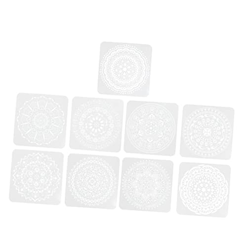 Tofficu 9 Blätter Mandala-vorlage Malerei Gitterschablone Mandala-punktierung Malen Stoff Groß Wände Mandala Punktierungsschablonen Mandala-kunst-vorlage Und Riesige Schablonen Für Plastik von Tofficu
