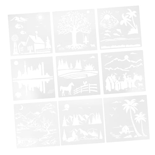 Tofficu 9 Blätter Teiliges Landschafts schablonen Sicherem Pet material Wiederverwendbare DIY Vorlagen für Klare Naturmotive für Wand und Bastelprojekte Tofficu 9 Blätter Teiliges Landschafts schablonen Sicherem Pet material Wiederverwendbare DIY Vorlagen für Klare Naturmotive für Wand und Bastelprojekte von Tofficu