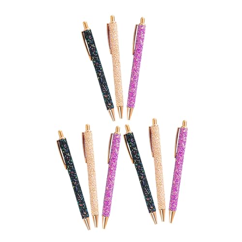 Tofficu 9 Stück Teiliges Einziehbarer Glitzer-kugelschreiber mit Schwarzer Tinte Bunte Pailletten Niedliche Cartoon-designs für Schüler Lehrer und Büro Kreative Schreibwaren für Schule und von Tofficu