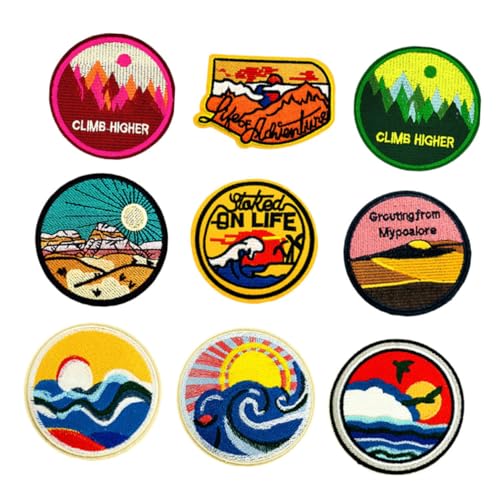 Tofficu 9 Stück Teiliges Runde Aufnäher zum Aufbügeln Bestickte Patch Elemente Cartoon Motiv Strapazierfähiges Material für Jeans Jacken Taschen Kleidung DIY Bastelprojekte Dekorativ und Tofficu 9 Stück Teiliges Runde Aufnäher zum Aufbügeln Bestickte Patch Elemente Cartoon Motiv Strapazierfähiges Material für Jeans Jacken Taschen Kleidung DIY Bastelprojekte Dekorativ und von Tofficu