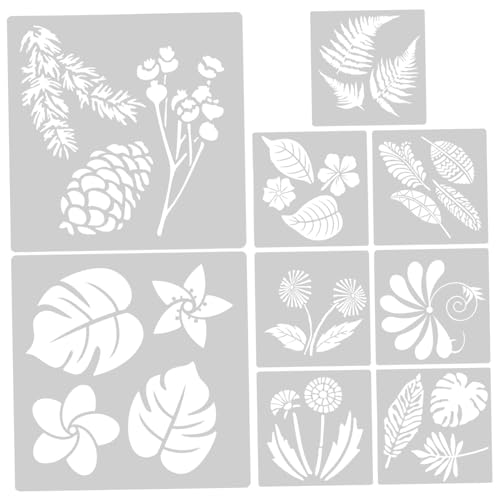 Tofficu 9 Stück Teiliges Wiederverwendbarer Tropischer Schablonen Flexiblem Pet Langlebig und Sicher für DIY Malerei Wanddekoration Scrapbooking und Kreative Bastelprojekte von Tofficu
