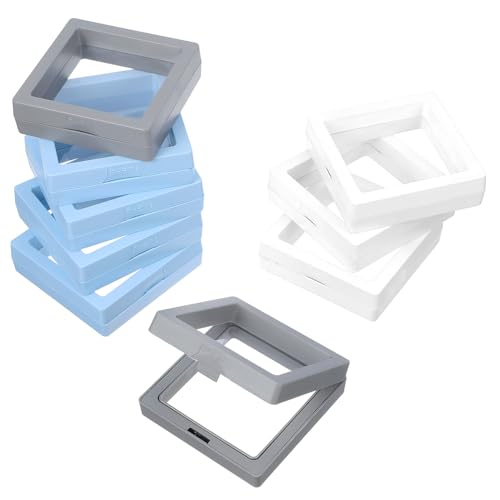 Tofficu 9 Stück Transparente Teiliges Schmuck Display mit Schwebendem Rahmen Minimalistischer Kunststoff Halter Weiß und Hellblau als Desktop Vitrine für Ringe Medaillons und Sammlerstücke Tofficu 9 Stück Transparente Teiliges Schmuck Display mit Schwebendem Rahmen Minimalistischer Kunststoff Halter Weiß und Hellblau als Desktop Vitrine für Ringe Medaillons und Sammlerstücke von Tofficu