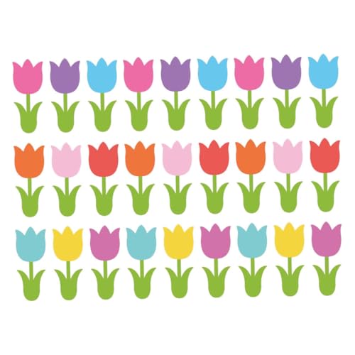 Tofficu 90 Stück Frühlingstulpen-blumenausschnitte: Bunte Blumenpapierdekorationen Für Zuhause, Partys Und Das Klassenzimmer – Diy-basteln Zum Frühlingsfest von Tofficu