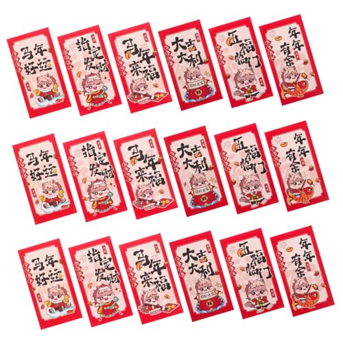 Tofficu 90 Stück Jahr des Pferdroten Pakets Frühling Festival Red Envelope Mond -Neujahrsgeldtasche chinesisches Hong-Bao chinesisches frühlingsfest rotes paket Pferdrote Umschläge Papier von Tofficu