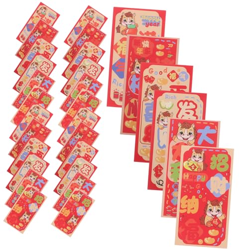 Tofficu 90 Stück Rote Umschläge Jahr Des Pferdes Geschenkumschläge Chinesisches Neujahr Hong Bao Für Frühjahrsfest Hochzeit Geburtstag Traditionelle Geldtaschen von Tofficu