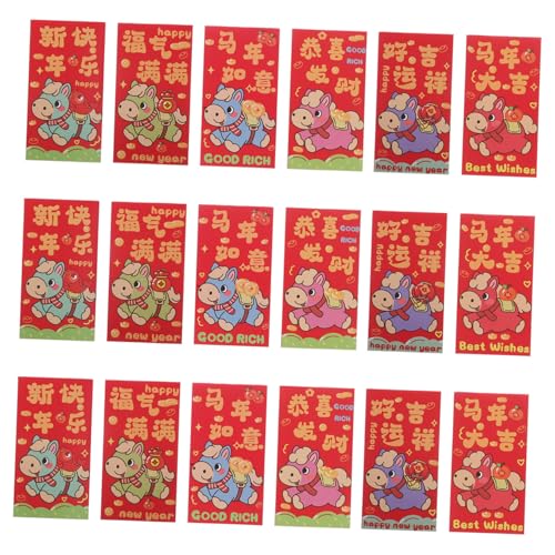 Tofficu 90 Stück Rotes Päckchen Zum Jahr Des Pferdes China Ang Pao Chinesischer Roter Geldbeutel Frühlingsfest Glücksgeldtasche Hong Bao Umschlag Chinesische Geldumschläge von Tofficu
