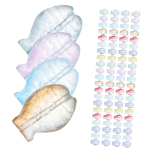 Tofficu 90 Stück Teiliges Glasperlen Fischform Bunte DIY Perlen für Schmuckherstellung Handliche Spacer Perlen für Armband Halskette Basteln Vielseitig Einsetzbar für Kreative DIY von Tofficu