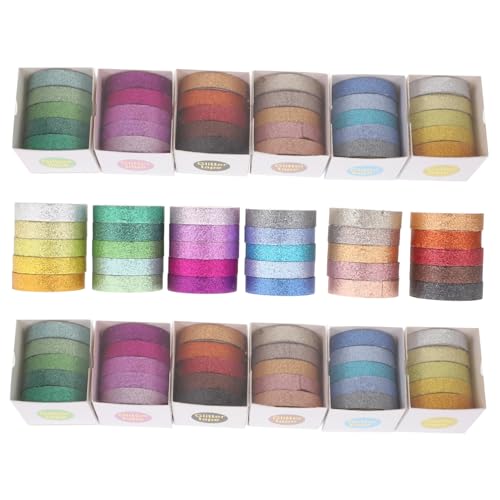 Tofficu 90 Stück Teiliges Washi Tape Farben Glitter Klebeband für Geschenkverpackung Scrapbooking DIY Handwerk Journal Dekoration Selbstklebend Leicht Abreißbar Tofficu 90 Stück Teiliges Washi Tape Farben Glitter Klebeband für Geschenkverpackung Scrapbooking DIY Handwerk Journal Dekoration Selbstklebend Leicht Abreißbar von Tofficu