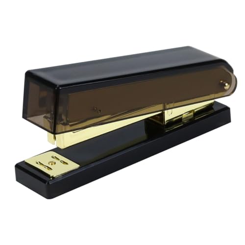 Tofficu Acryl Heftgerät Schwarz gold Mittlere Langlebiger Schüler Tacker Stabiler Lehrer Bürohefter mit Großer Kapazität Praktisches Schul Büroaccessoire Tragbarer Standard von Tofficu