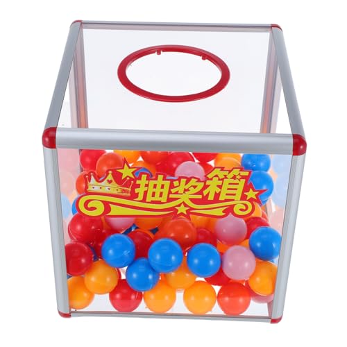 Tofficu Acryl Spendenbox mit Farbigen Losbällen Robuste Raffle Box für Event Voting Fundraising und Charity Farbige Bälle für Einfache Nutzung von Tofficu