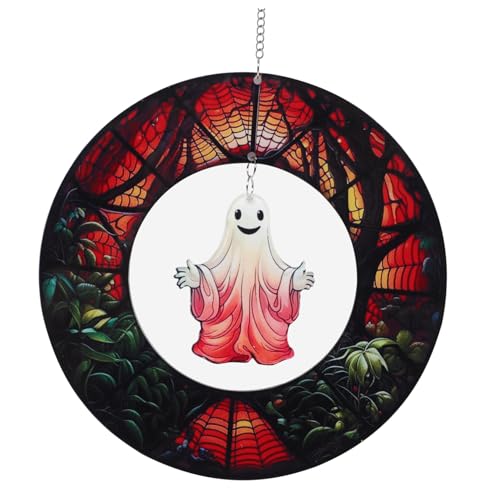Tofficu Acrylgeist Hängedekoration für Halloween Spooky Ghost Pendant für Fenster Veranda und Türen Einfache Installation für Außenbereich von Tofficu