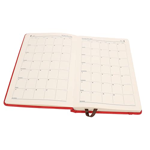 Tofficu Agendabuch 2024 Notizblock für Arbeit notizbuch für die arbeit Besprechungsplaner Notebook Studienplaner Tägliches Journal Zeitplan Buch tägliches Aufgabenheft Kunstleder rot von Tofficu