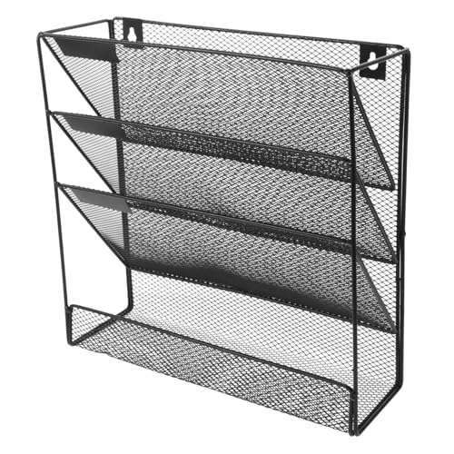 Tofficu Aktenregal Datei Wandaktenhalter Tasche Bürospeicher Kabinett Ecke ordner aufbewahrungssystem büromaterial platzsparend büromöbel Zeitschriftenständer Wandorganisator Eisen Black von Tofficu