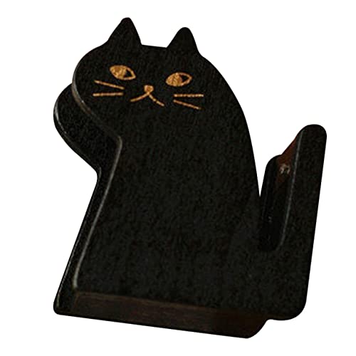 Tofficu Bandschneider aus Bandspender Katzenliebhaber Antiquität Klebeband-Spender-Schreibtisch Tape Dispenser Schreibtisch niedlich Katzenbandabroller hölzern Schwarz von Tofficu