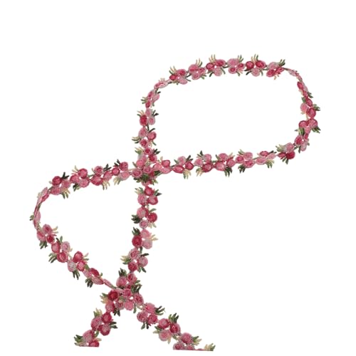 Tofficu Besticktes Blumen spitzenband aus Polyester Farbiges Zierband für DIY näh Bastelprojekte Dekoratives Stoffband für Kleidung Geschenkverpackung Hochzeit und Handarbeit von Tofficu