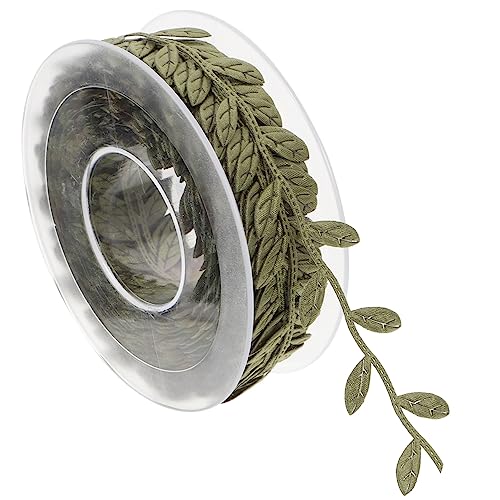 Tofficu Blattband Satin Girlanden zum Nähen für DIY Hochzeitsdekoration Dunkelgrün für Bastelprojekte Blumenarrangements und Festliche Feiern von Tofficu