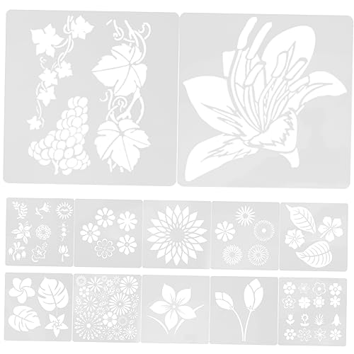 Tofficu Blumen Schablonen Set Langlebigem Pet Vielseitige Malvorlagen für DIY Wanddekoration Möbel Holzarbeiten und Bastelprojekte Wiederverwendbare Zeichenschablonen für Kreative von Tofficu