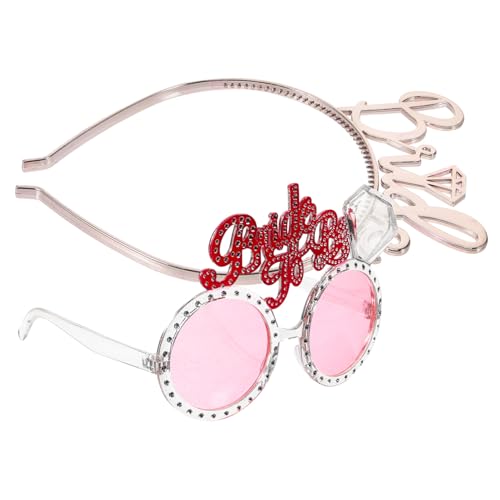 Tofficu Brautparty Brille Teiliges Transparente Brautbrillen mit Rosegold Haarreif Leichte Langlebige Partybrillen für Junggesellinnenabschied und Hochzeitsfeier Auffällige Festival Tofficu Brautparty Brille Teiliges Transparente Brautbrillen mit Rosegold Haarreif Leichte Langlebige Partybrillen für Junggesellinnenabschied und Hochzeitsfeier Auffällige Festival von Tofficu