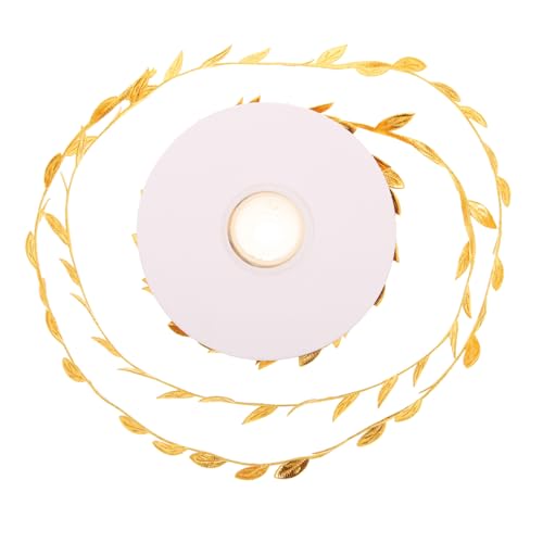 Tofficu Breites Dekoband mit Blattmuster Goldfarbenes Geschenkband für DIY Bastelprojekte Kränze Schleifen und Partydekoration Vielseitiges Bastelband für Blumensträuße und Heimdeko von Tofficu