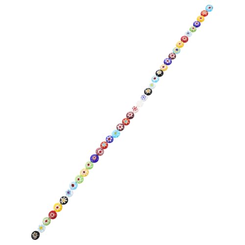 Tofficu Bunte DIY Glasperlen mit Blumenmuster Lose Schmuckperlen für Armbänder und Halsketten Strapazierfähig Glatt für Schmuckherstellung und Kreative Bastelarbeiten von Tofficu