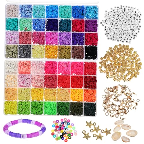 Tofficu DIY Schmuckset Armband und Halskette Zubehör mit Tonperlen Spacer Perlen Verschlüssen Vielseitiges Bastelset für Einsteiger und Kreative Schmuckgestaltung Tofficu DIY Schmuckset Armband und Halskette Zubehör mit Tonperlen Spacer Perlen Verschlüssen Vielseitiges Bastelset für Einsteiger und Kreative Schmuckgestaltung von Tofficu