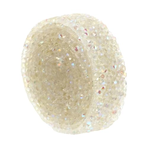 Tofficu DIY Strassband Transparent Weiß Selbstklebend Resin Strasssteine Band für Schmuck Basteln Bekleidungszubehör Verzierung zum Aufkleben und Zuschneiden für Handarbeit und Dekoration von Tofficu