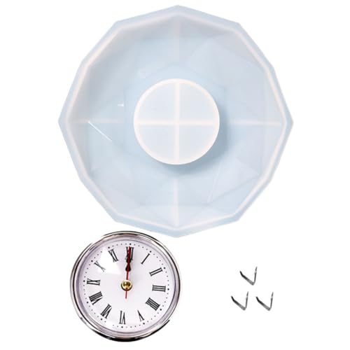 Tofficu DIY Uhr Silikonform Flexible Reißfeste Gießform für Epoxidharz Uhrenplatten Silbernes Uhrwerk für Handgefertigte Polygonale Facettenuhren Wiederverwendbar und Leicht zu Reinigen Tofficu DIY Uhr Silikonform Flexible Reißfeste Gießform für Epoxidharz Uhrenplatten Silbernes Uhrwerk für Handgefertigte Polygonale Facettenuhren Wiederverwendbar und Leicht zu Reinigen von Tofficu