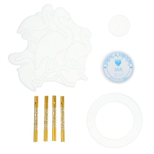 Tofficu DIY Windspiel Silikonform Flamingo Anhänger Langlebiges nicht Haftendes Epoxidharz Gießform für Wanddekoration Transparent Einfach Entfernbar für Bastelsets Zufällige Farbe von Tofficu