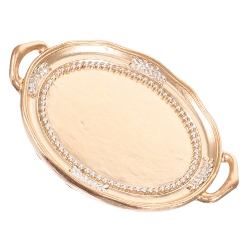 Tofficu Dekoratives Resin Schmucktablett mit Metall Multifunktionales Schmucklagerregal für Ringe und Armbänder Leichtes Deko Tablett für Schlafzimmer Badezimmer und von Tofficu