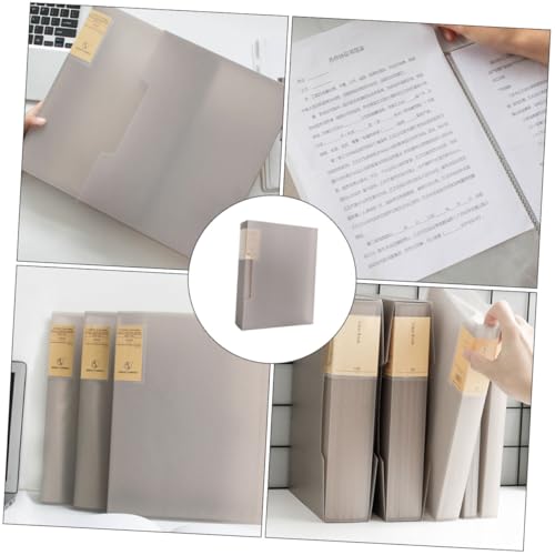 Tofficu Dokumentenmappe mit Transparenten PP Innenseiten Grauer Ordnungsmappe mit Außenhülle Praktischer Papier und Dokumentenordner für Büro und Schule Leicht zu Reinigen und Tragbar von Tofficu