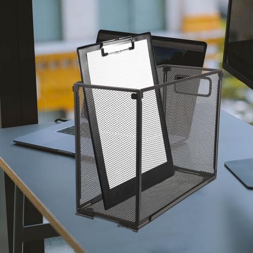 Tofficu Edelstahl Mesh Schreibtisch Organizer mit Aktenhalter und Zeitschriftenfach Stapelbarer Dokumentenhalter für Büro Stabiler Desktop Aufbewahrungsbox für Effiziente Büroorganisation von Tofficu