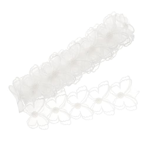 Tofficu Elegantes Weißes Doppellagiges Schleifen Dekorband für Hochzeit Kleid Verzierungen Langlebiges Stoffband zum Zuschneiden für DIY Näharbeiten und Bastelprojekte von Tofficu