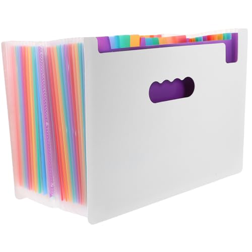 Tofficu Erweiterbarer Aktenordner mit Fächern Farbiger Sortierlabels Handlicher Büro Organizer Mehrschichtiger Dokumentenhalter Leichter Tragbarer Faltordner für Desktop und Unterwegs von Tofficu